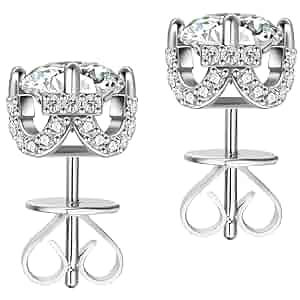 ★TATIANA★ Silver 925 moissanite 05 carat earrings DE0002 Amazon.com: ABSOLUTE Moissanite Stud Earrings for Women 2