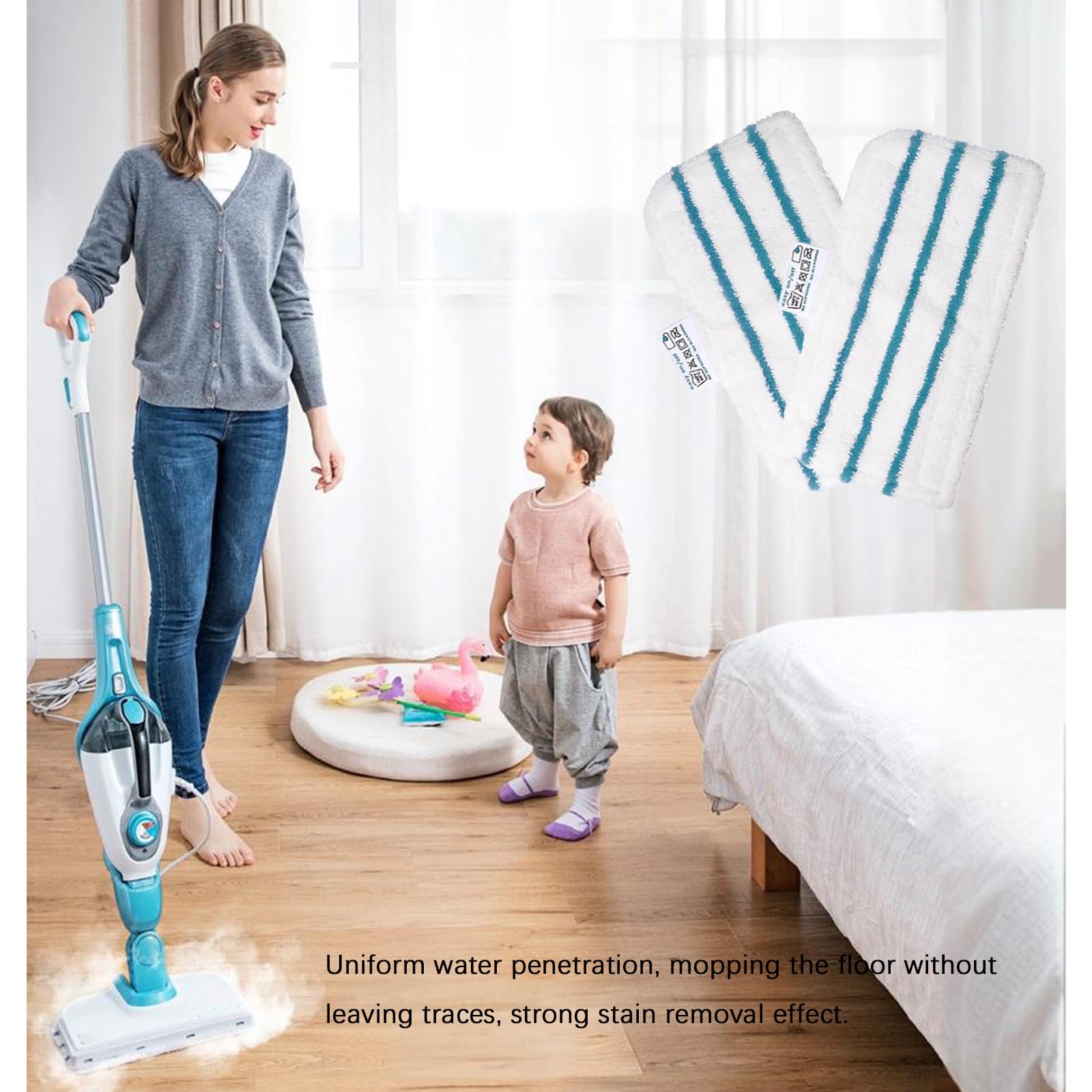 4 x zmywalne ściereczki do czyszczenia Black and Decker, zmywalne ściereczki z mikrofibry do Black & Decker Steam Mop FSMP20, FSMH1321JMD, FSM1500, FSM1600, FSM1610, FSM1620, FSM1621,