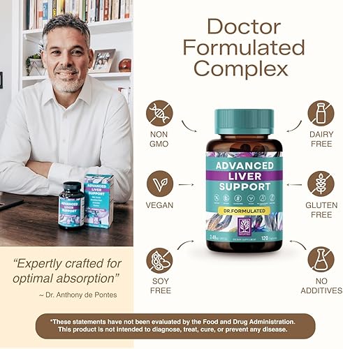 Miniatura 5 de Desintoxicación y reparación vegana de limpieza hepática de alta potencia (suministro para 120 días)  Cardo mariano, silimarina, colina, alcachofa y