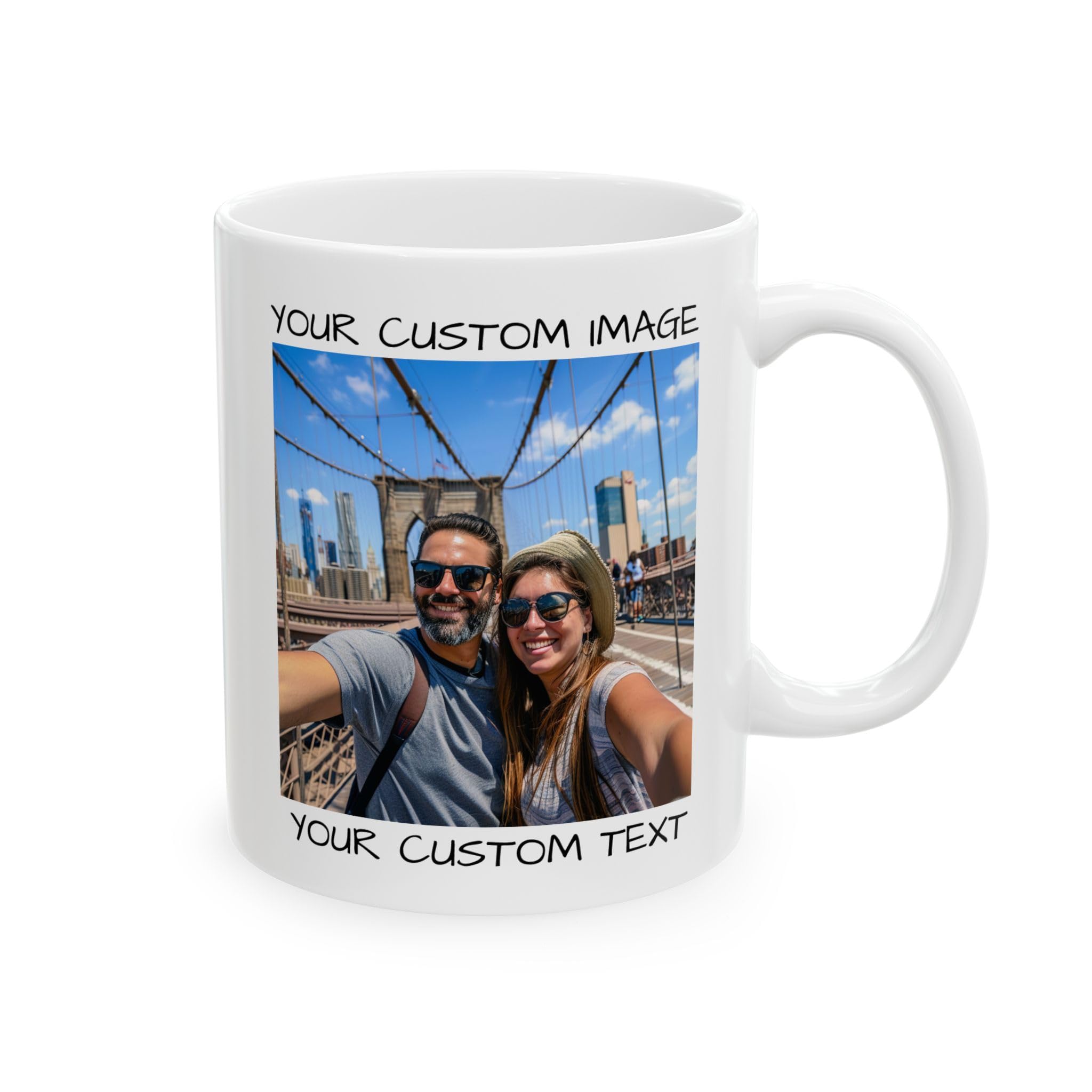Custom Coffee Mug Personalized Gifts Ceramic Cup with Photo, Images or Text | Tazas Personalizadas Novelty Perfect for Birthdays, Christmas, Anniversary, Mother's Day - 01 - White | 11oz