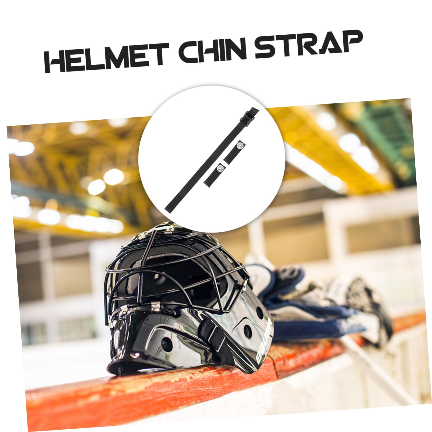 TOYANDONA Correa Montura de mentón Acolchado Hockey Hebilla reemplazo Deportes Accesorio de Casco Accesorios de Casco mentonera Elastica para Casco Poliéster Black