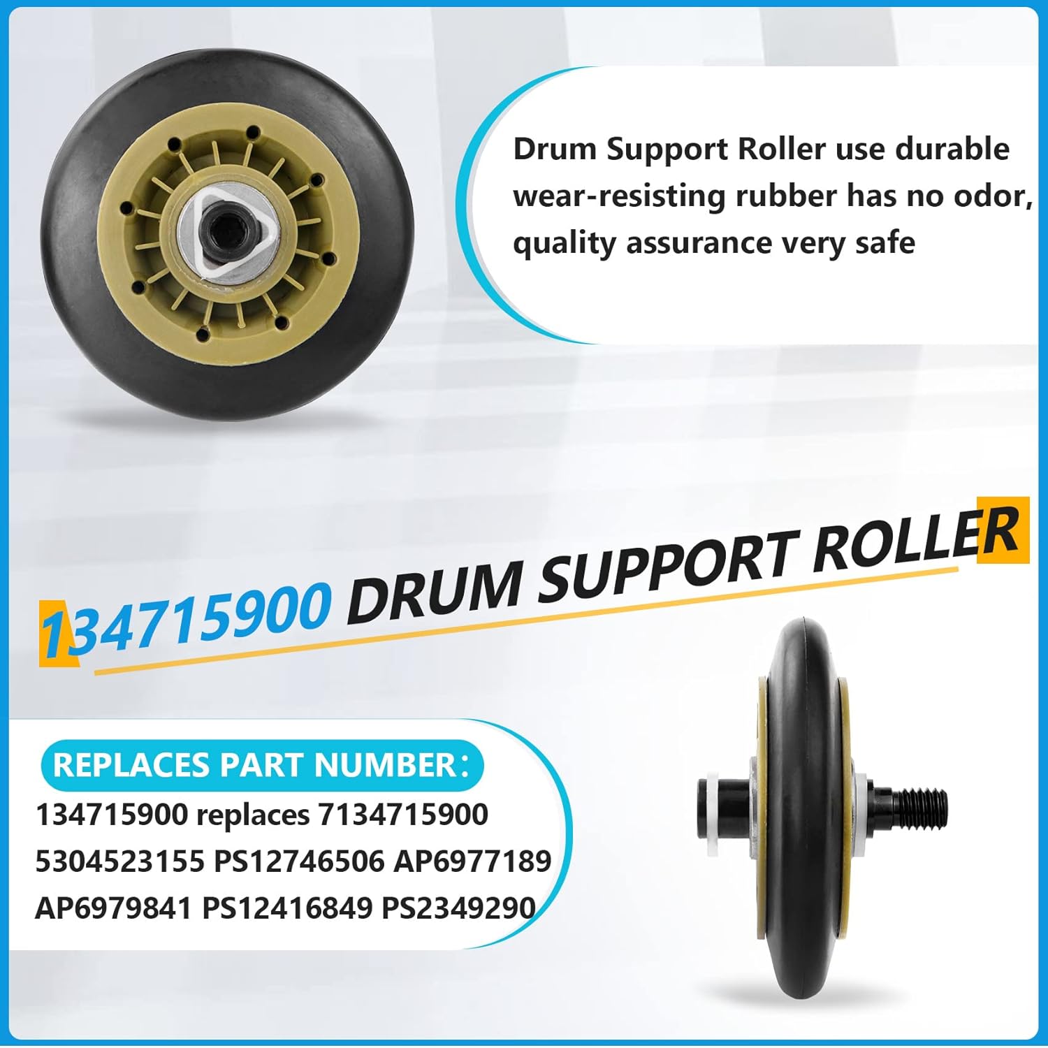 Dryer Repair Kit Compatible With electrolux Dryers Includes 137315300 Dryer Belt(1pc), 134715900 Drum Support Wheel(4pcs) and 134793500 Idler Pulley(1pc), Figure 7 Shows More Compatible Models