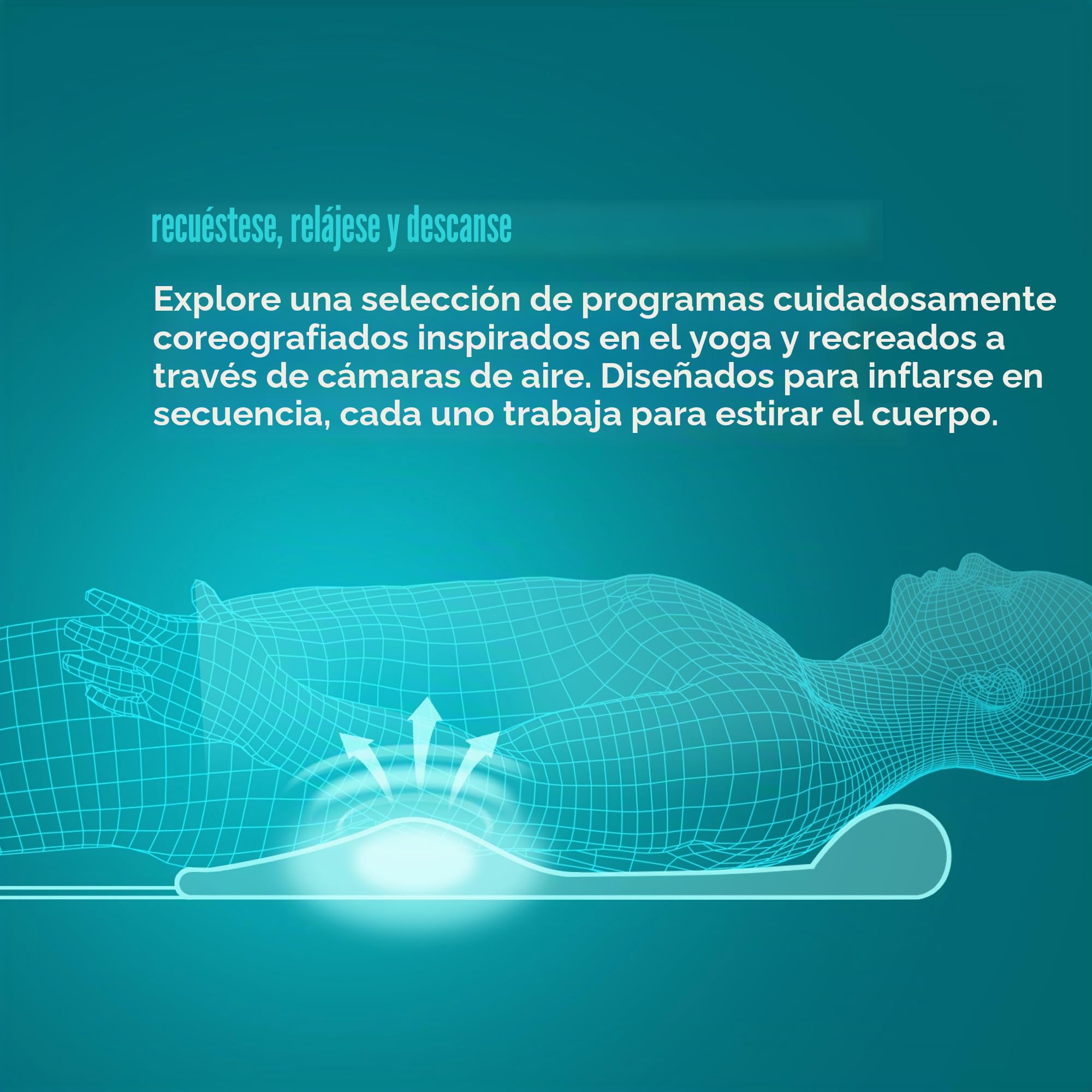 HoMedics Stretch XS Colchoneta Masajeadora para Espalda, Hombro y Cadera – Esterilla Plegable para Estiramiento con Cámaras de Aire Inspirada en el Yoga, Control Remoto e Intensidad Regulable – Gris