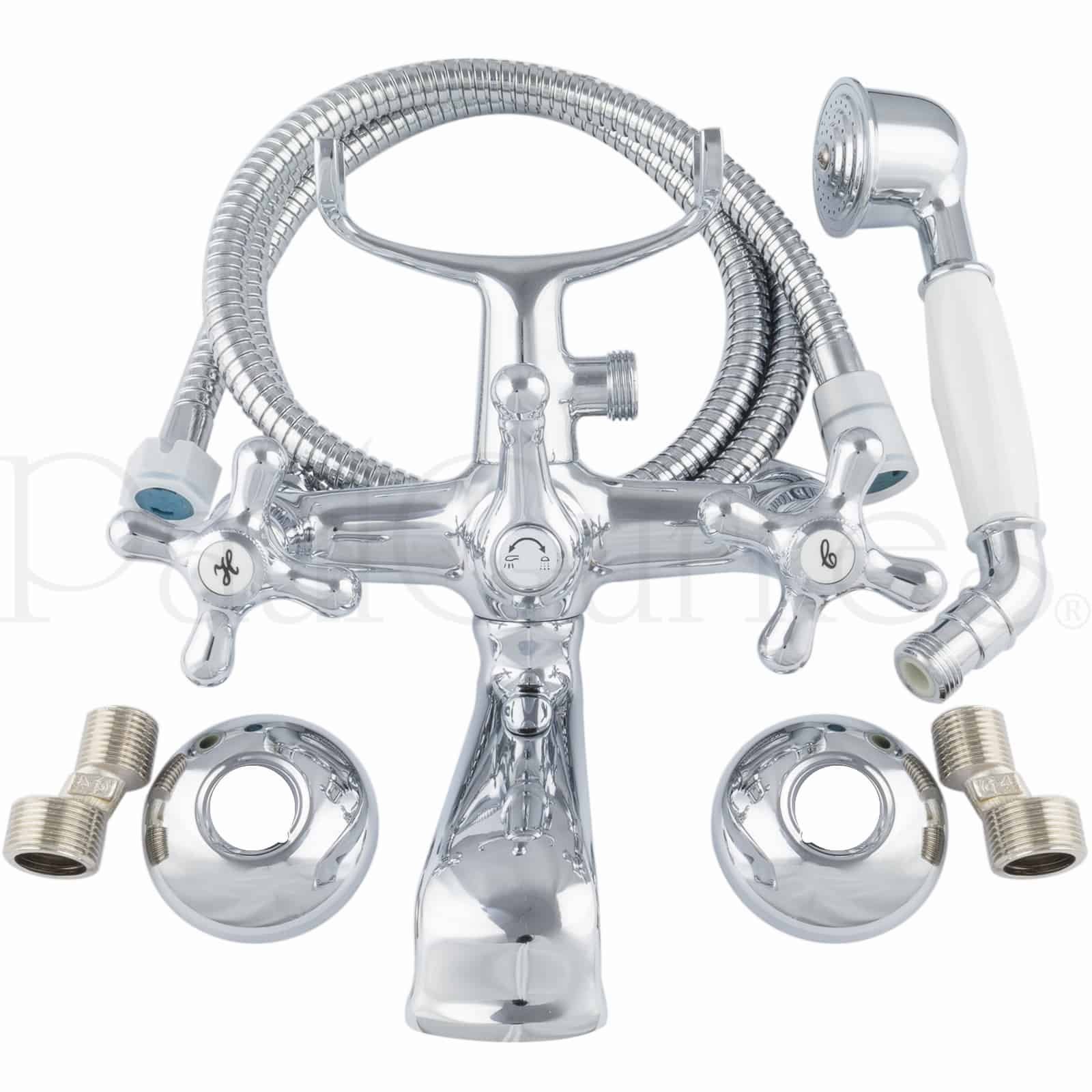 Paul gurkes Design Rétro/Nostalgie Robinet de baignoire avec douchette et flexible