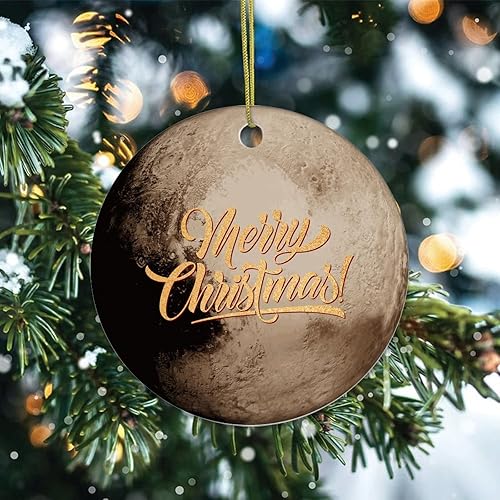 Miniatura 2 de Two-Side Printed Cosmic Galactic Planet Ceramic Christmas Ornament Novelty for Family Friends Kids Star Christmas Keepsake Pendants