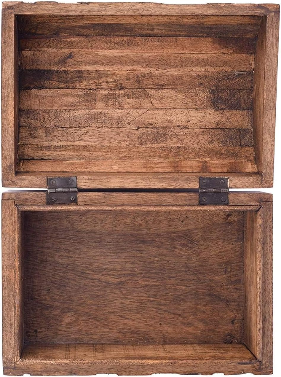 Great Birthday Gift Ideas Handmade Decorative Wooden Jewelry Box With Tree of Life Carvings Jewelry Organizer Keepsake Box Treasure Chest Trinket Holder Watch Box Storage Lock Box (Natural Finish)