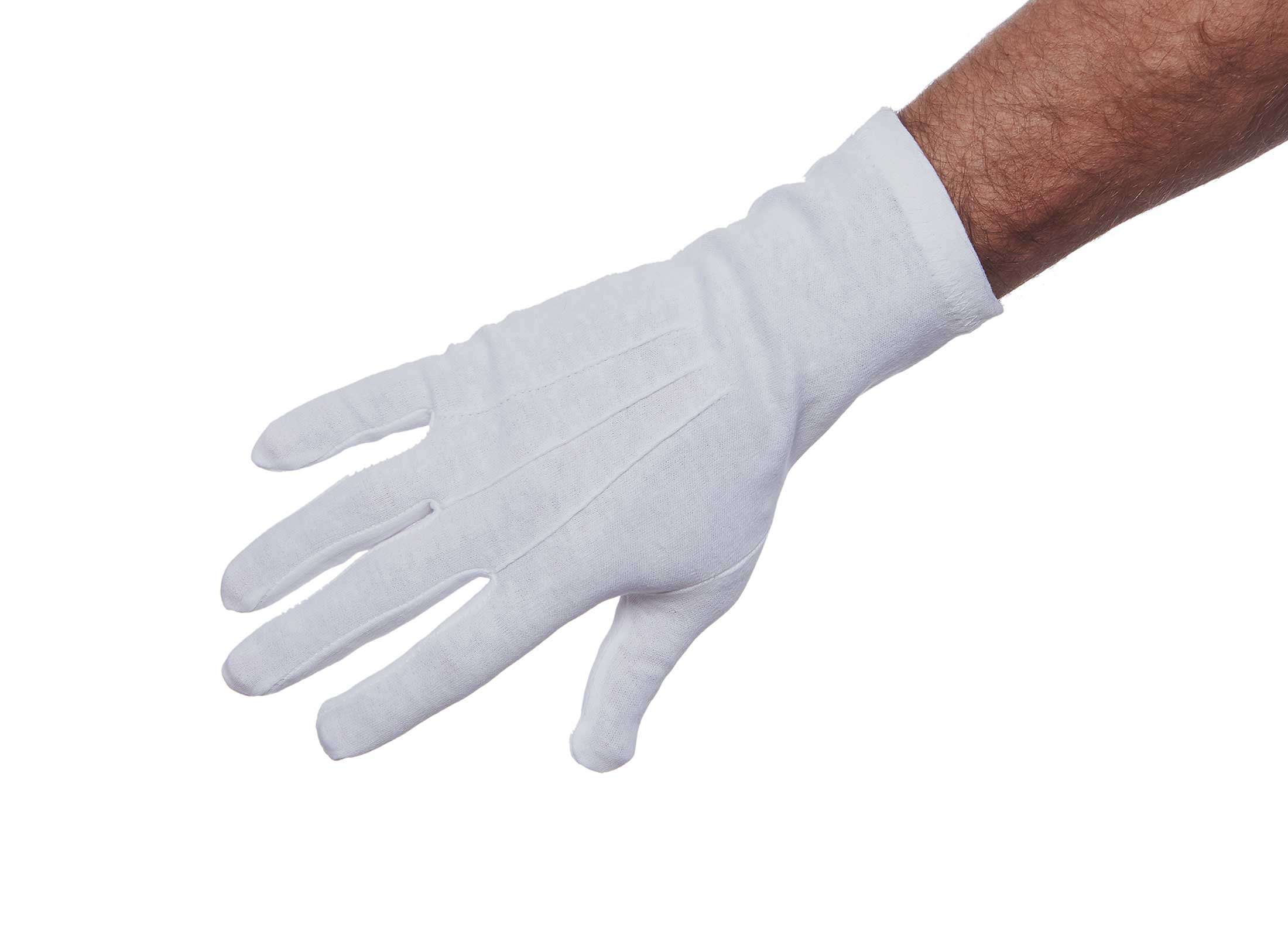 Current Color Guard Long Wrist Unisex Cotton Gloves (White, Medium)