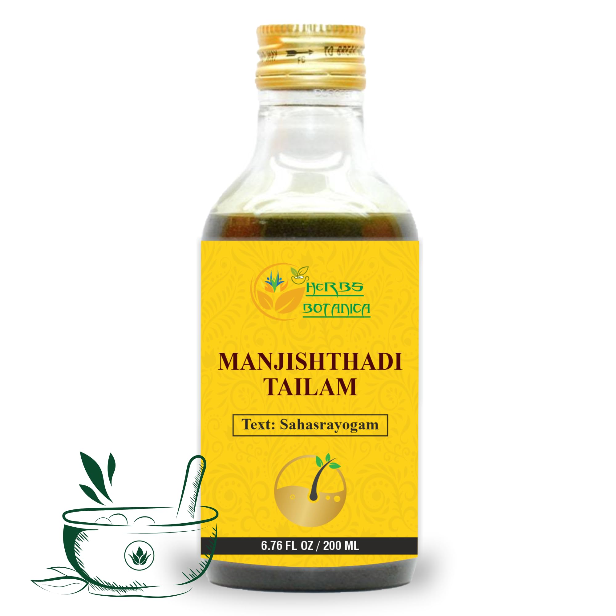 Herbs Botanica Manjisthadi Oil Tailam Remedies for Headache, Skin, Relaxing 6.76 Fl Oz