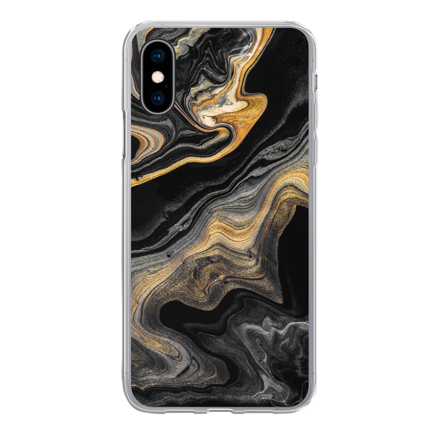 Funda para iPhone X - Mármol - Acrílico - Oro - Lujo - Abstracto - Funda de Silicona/Funda Blanda para teléfono móvil