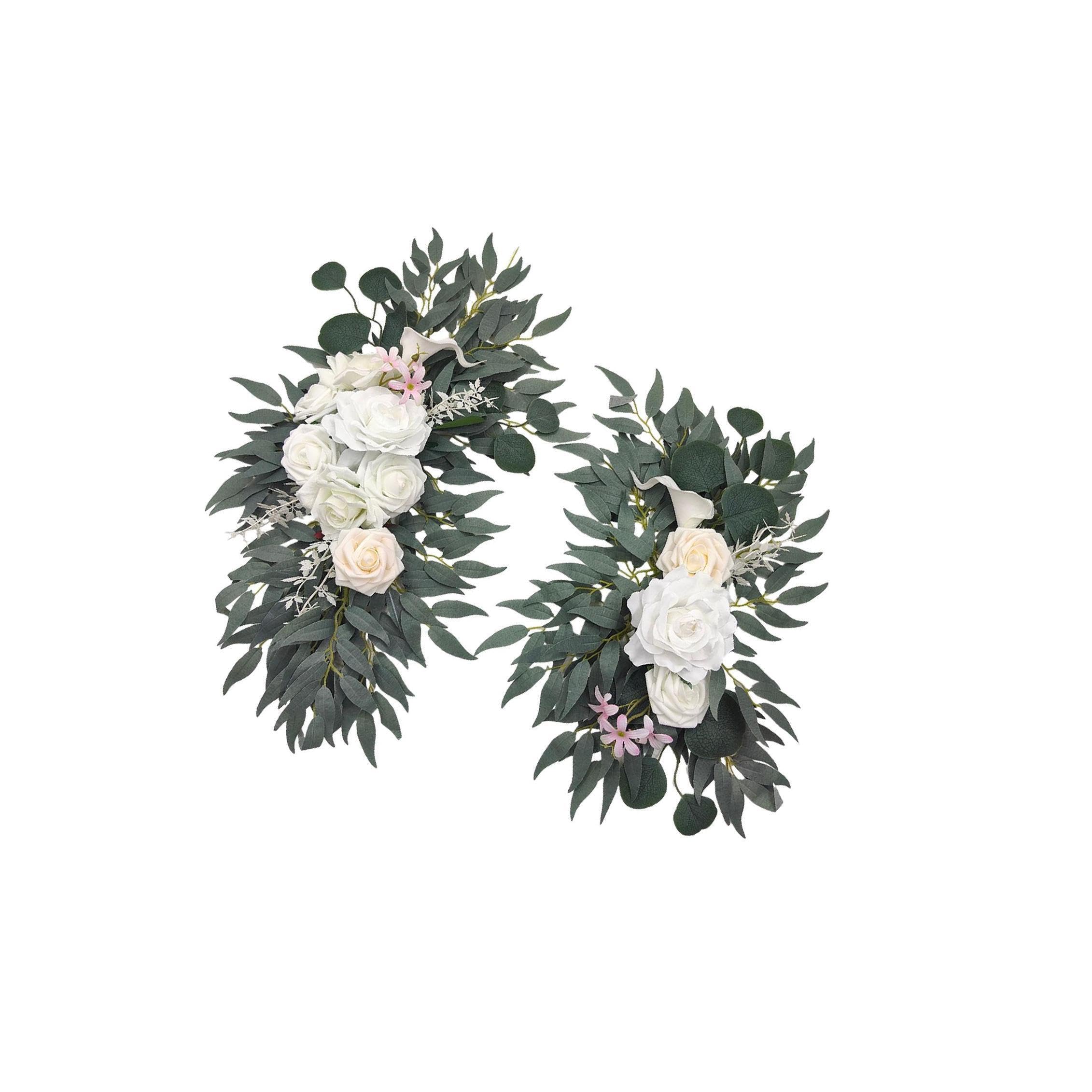 TWISAXC Flower Swag Arch Decor Utilizing Artificial Silk Flowers Wedding Ceremony Reception Decorations Maintenance Free. Flower Swag Arch Decor Outdoor Rose Arrangements