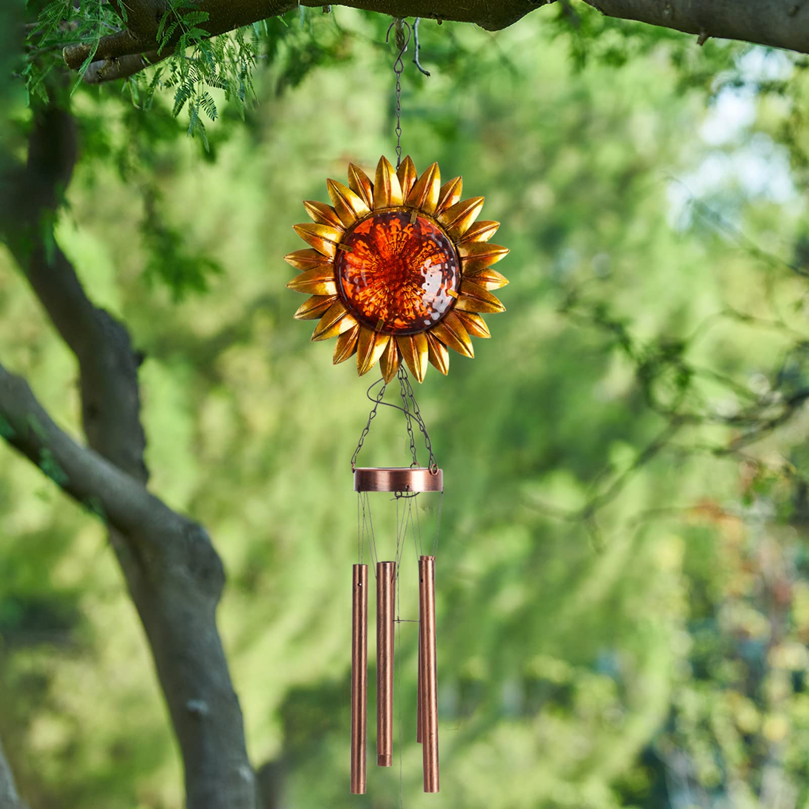 Metall Sonnenblumen Gartenation,Sonnenblumen Windspiele Für