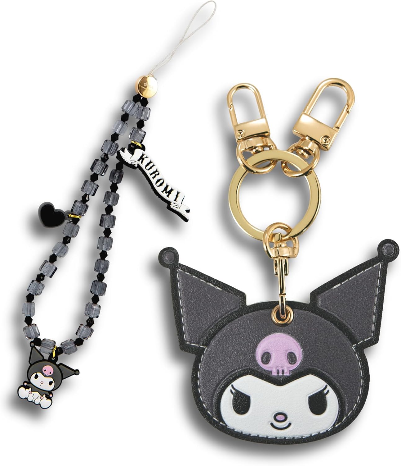 Sonix x Sanrio AirTag Keychain (Kuromi) + Kuromi Phone Charms | Beaded Wristlet