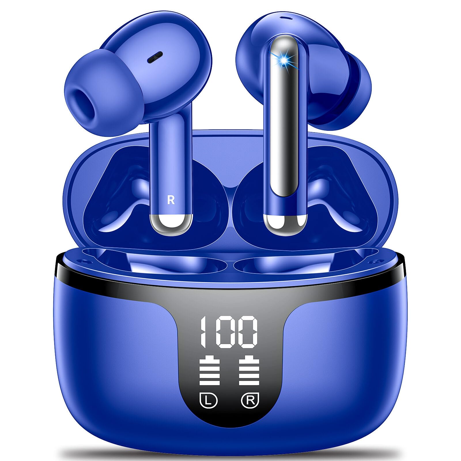 cuffie bluetooth monyhigh sans fil blu chiaro