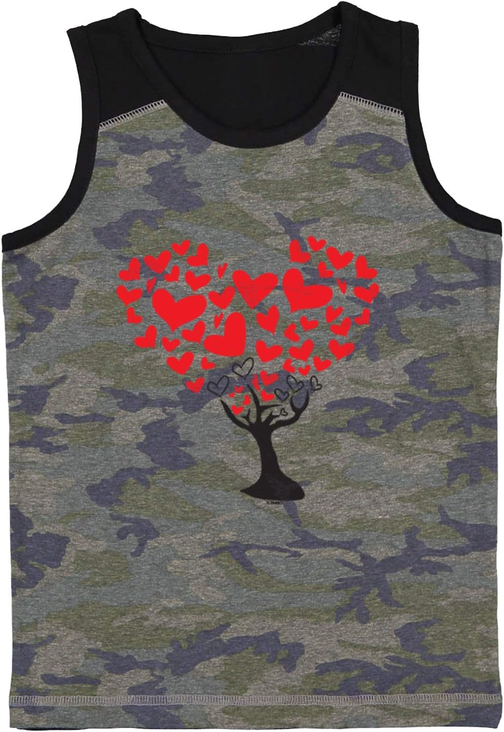 Heart Tree - Love Valentine Cute Youth Contrast Back Tank Top