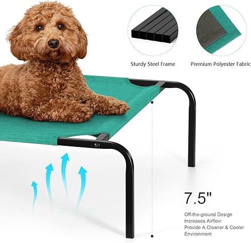 Miniatura 10 de Cama elevada para perros y gatos, catre refrescante para interiores y exteriores, impermeable, cama para mascotas, catre portátil elevada para