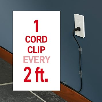 Command Clear Cord Clips, 13 Clips, 16 Strips
