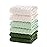 MUKIN Baby Washcloths - Soft Face Cloths for Newborn, Absorbent Bath Face Towels, Baby Wipes, Burp Cloths or Face Towels, Baby Registry as Shower. Pack of 6-12x12 inches (Green)