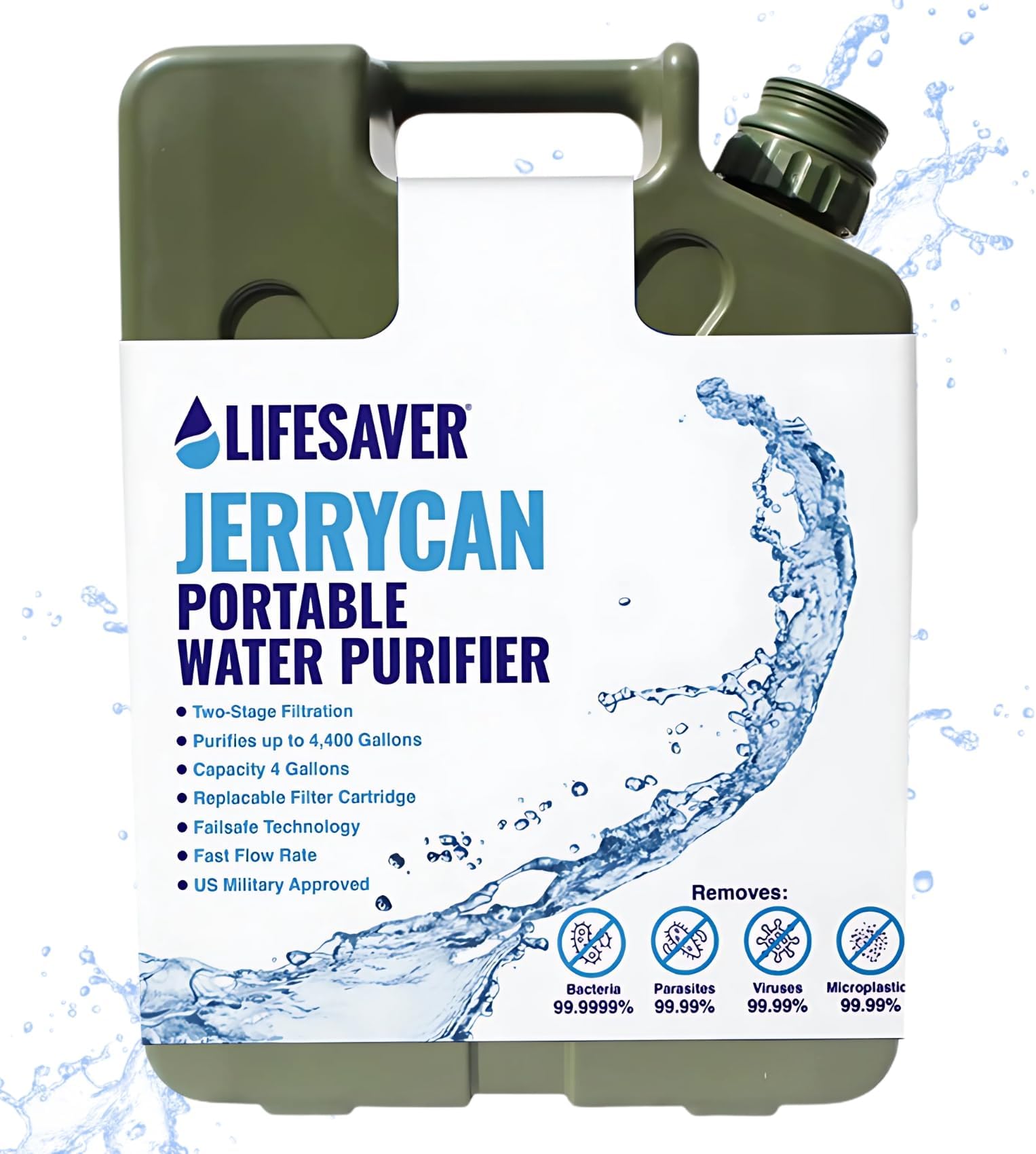 Lifesaver Jerrycan Water Purifier - Military Spec, Heavy Duty Water Purifier for Overlanding, Camping, Hiking, Emergency Preparedness and Survival Kit