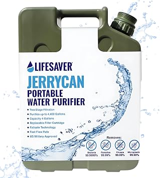 جهاز تنقية المياه من Lifesaver Jerrycan - المواصفات العسكرية ، جهاز تنقية المياه الثقيلة للتجول ، التخييم ، المشي لمسافات طويلة ، الاستعداد للطوارئ ومجموعة البقاء على قيد الحياة