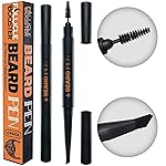 Beard Pen Filler for Men - Barber Styling Grooming Pencil - Waterproof, Sweat Proof, Long Lasting Solution with Natural Finish - Cover Beard and Scalp Patches in Seconds - Medium Brown 2 Pack