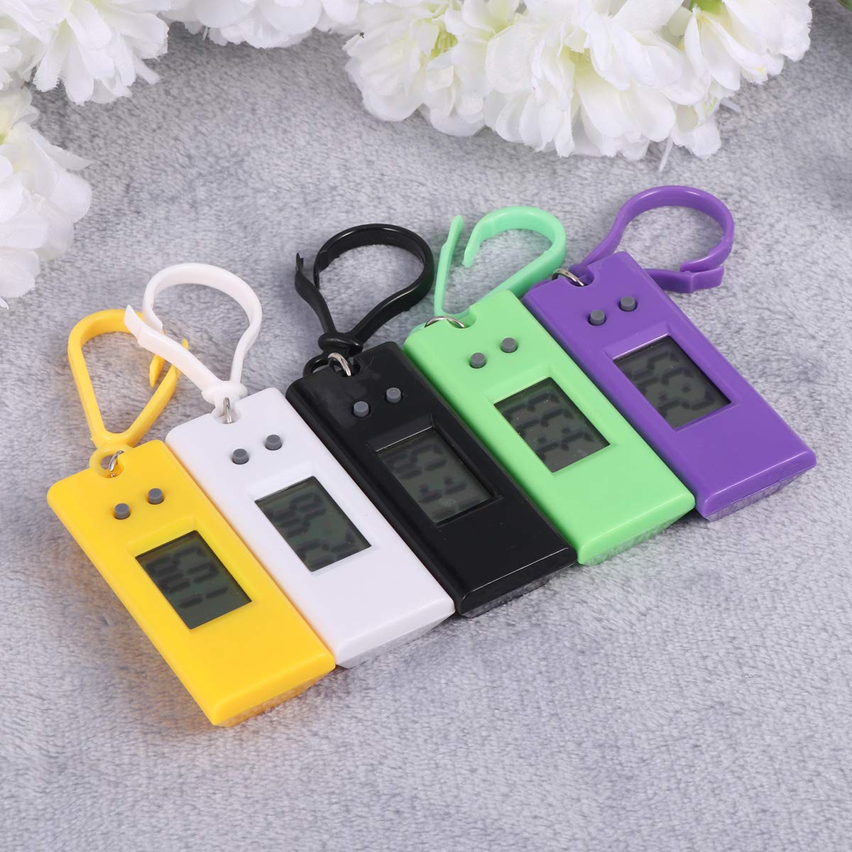 UKCOCO Mode Taschenuhr 5 Stücke Schlüsselbund Elektronische Uhren Lustige Schlüsselanhänger Taschenuhren Prüfung Kleine Hängende Uhren für Kinder Studenten (zufällige Farbe)