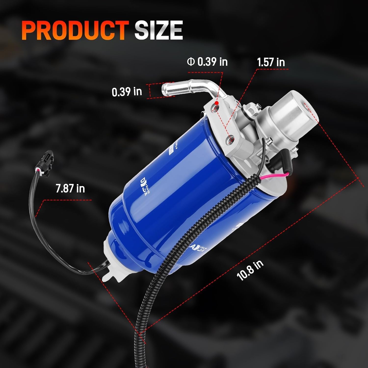 6.6L Duramax Fuel Filter Housing Assembly Compatible with 2004-2012 Chevy Silverado/GMC Sierra 2500HD/3500HD with Aluminum Head & Water Sensor, Replaces 12642623 TP3018 12639277 12639448 904-517