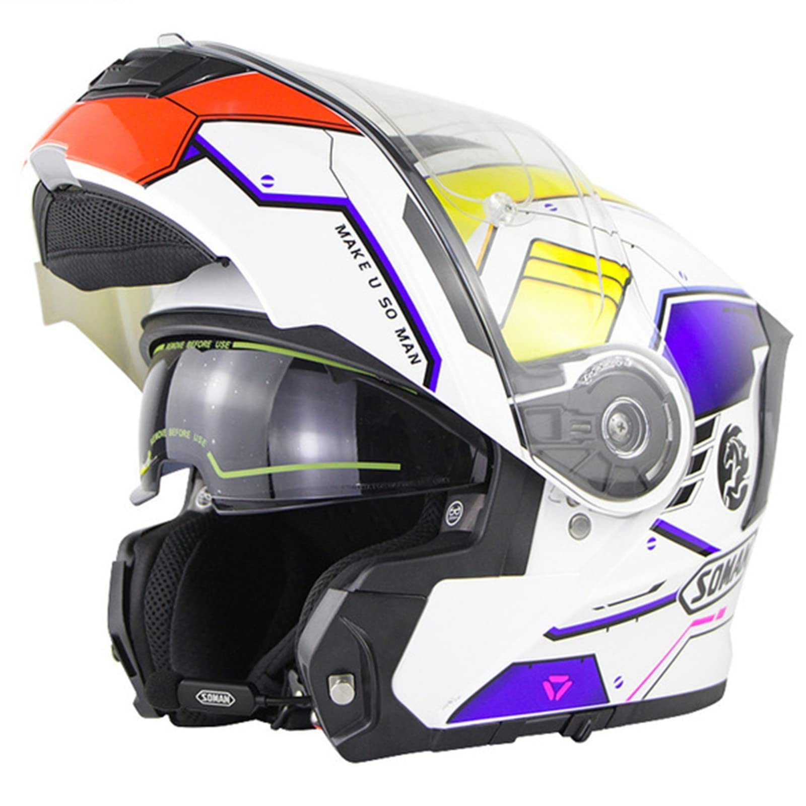 Casco ECE 22.06 Casco Moto Modulare Bluetooth - Doppia Visiera E Certificazione Ece Con Altoparlanti Integrati Per 965463