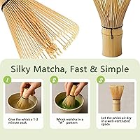Vista 6 de Delicate Matcha Whisk 120-Prong Handcrafted Bamboo Chasen, Organic Japanese Traditional Stirrer - Matcha Tea Whisk Mixer for Authentic Matcha Making