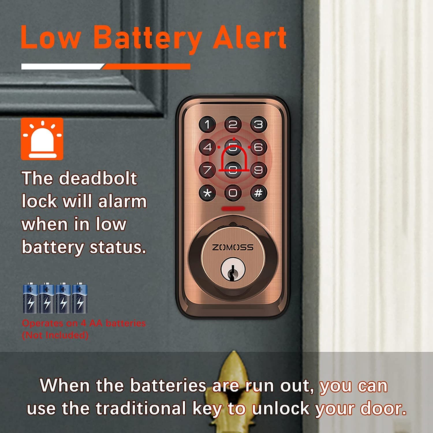 Electronic Keyless Entry Door Lock, Zomoss Keypad Deadbolt Lock