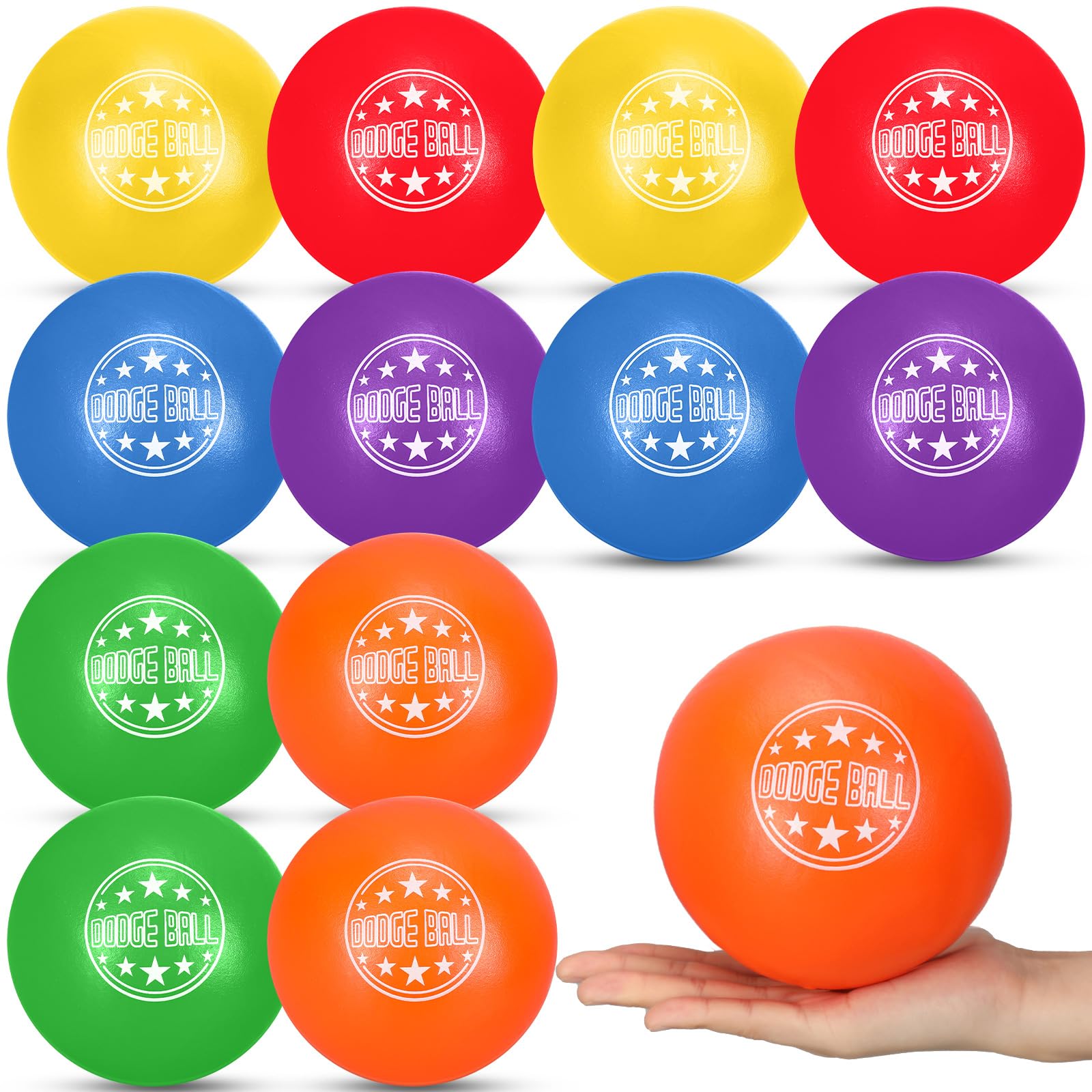 Jerify Dodgeball-Set aus Schaumstoff, 12,7 cm, weiche Haut, Spielplatz-Dodgeballs, sperrig, Schaumstoff mit geringer Dichte, für nicht stechende Dodgeball-Sportgeräte für Kinder und Erwachsene, 12