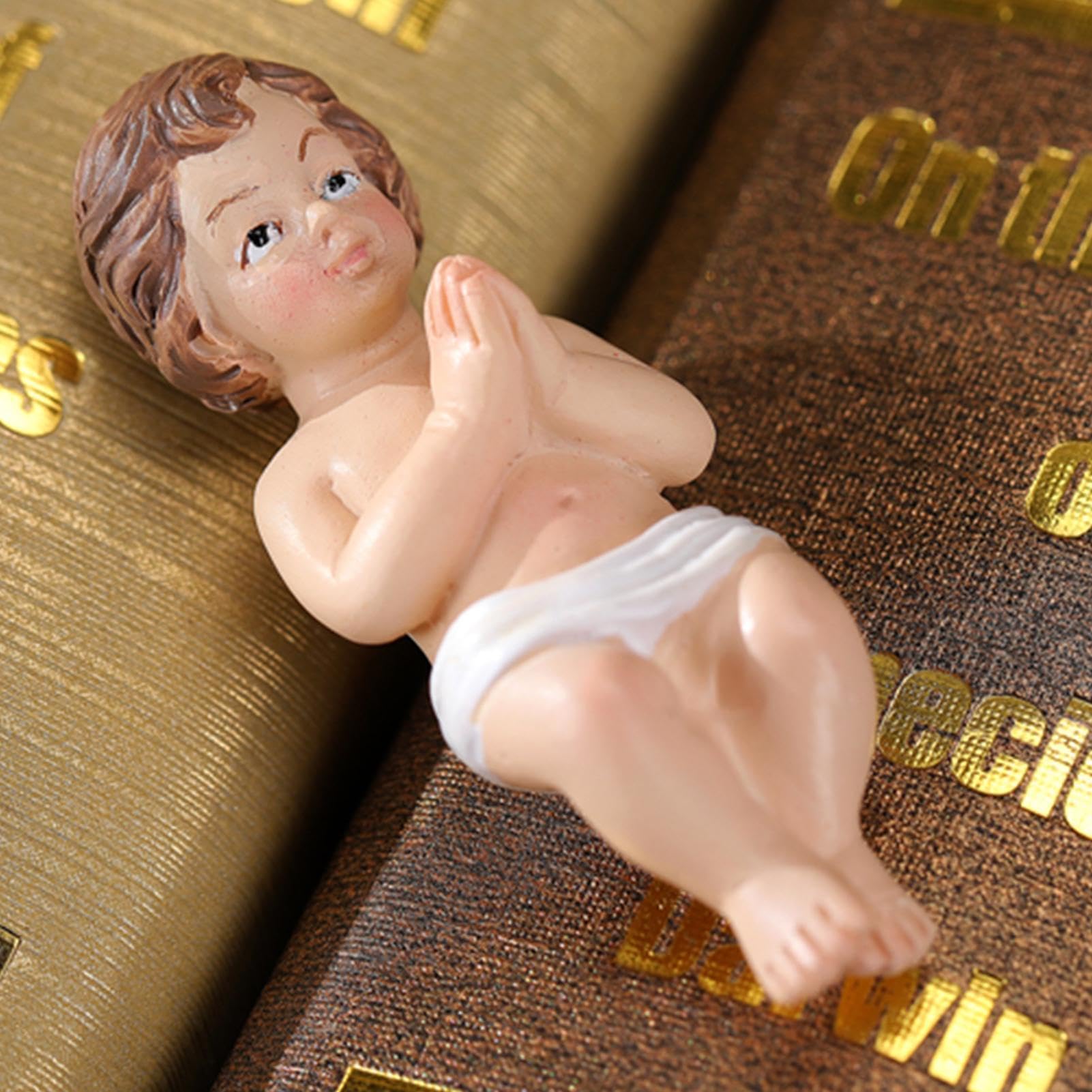 Jezus w żłobie, dekoracja bożonarodzeniowa, żywica, religijne Boże