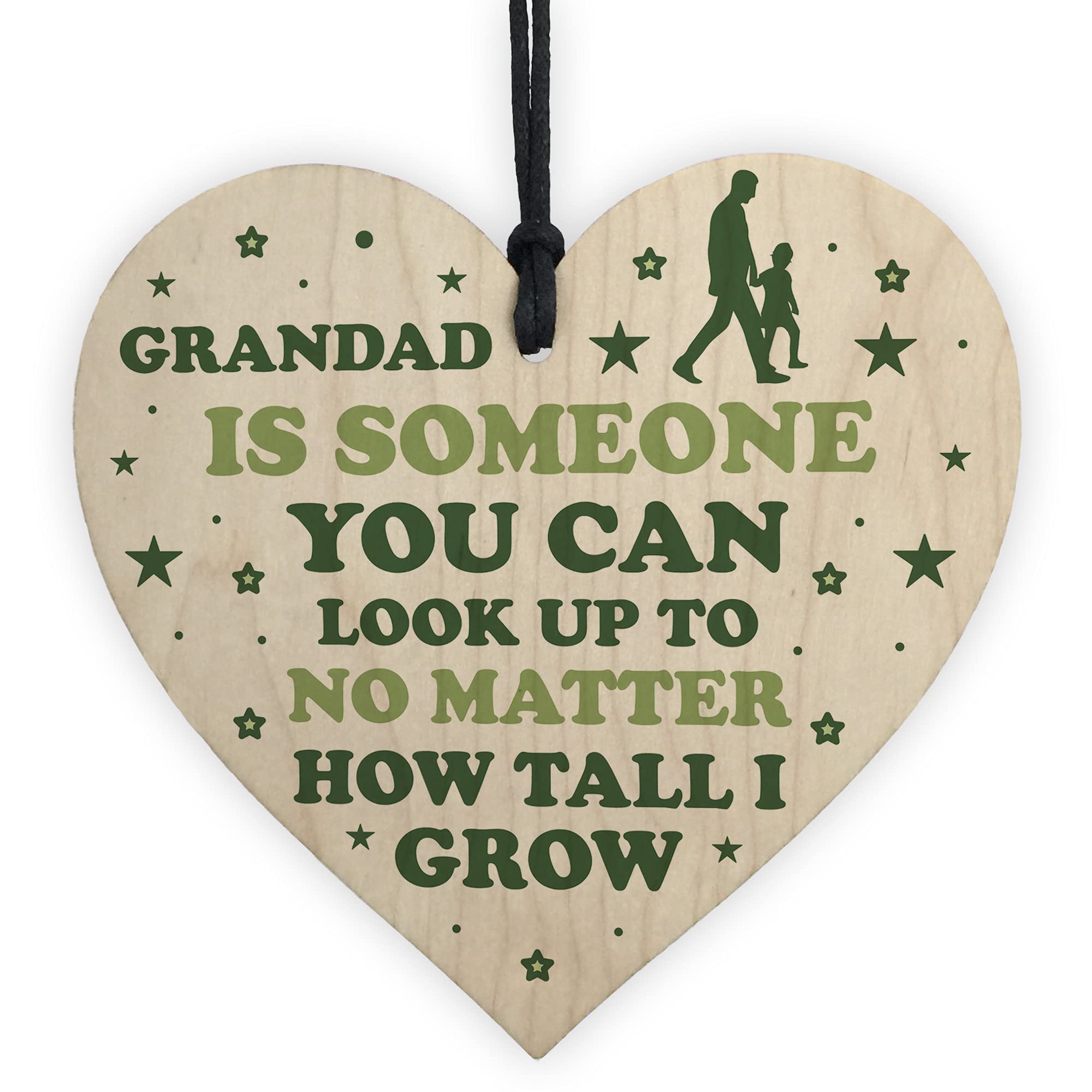 Red Ocean Grandad Gifts Novelty Wooden Heart Sign Birthday Gift For Grandad Gift For Him