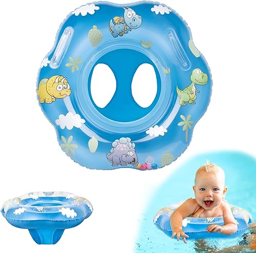 Flotadores de bebé para piscina de 6 a 12 meses flotador de natación inflable con asiento seguro adecuado para natación de bebé baño o natación azul