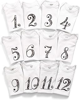 JumpOff Jo - Seize The Moment Baby Milestone Onesies, 1 Through 12 Bodysuit Set With Numbers, Newborn Essentials