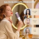 DAN Travel hair dryer brush,Dual Voltage Hair dryer brush,Mini Blow Dryer Brush for Home and International Travel, (100V-240V) Auto Dual Voltage&Multi-function plug adapter