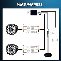 Vista 7 de 2 piezas de luces de trabajo LED de 3 pulgadas con haz puntual, parpadeo estroboscópico blanco/ámbar, seis modos, luces LED cuadradas