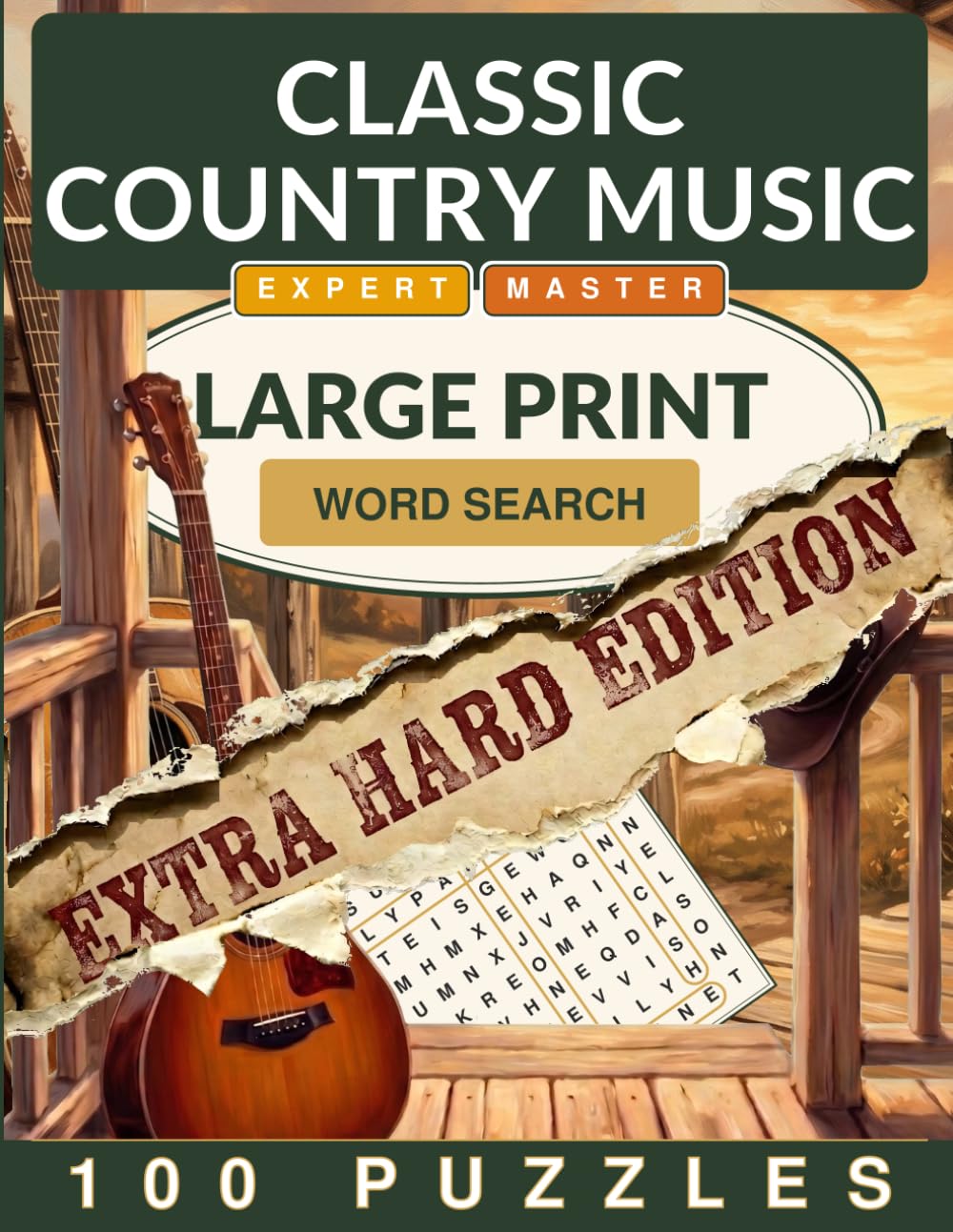 Classic Country Music Word Search Large Print: Extra Hard Edition: 100 Expert and Master Level Word Search Puzzles for Adults and Seniors (Crackling Fire Extra Hard Word Search)