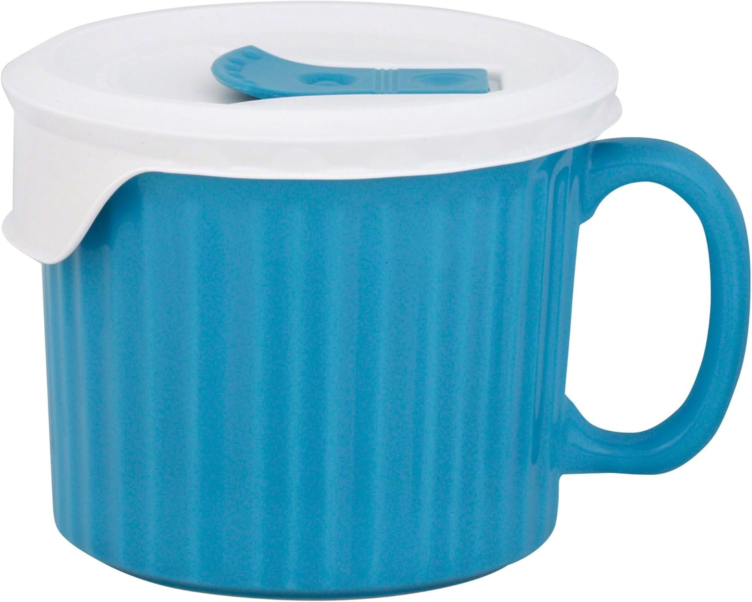 CorningWare Ceramic Pop-ins Light Blue 20oz Meal Mug with Lid