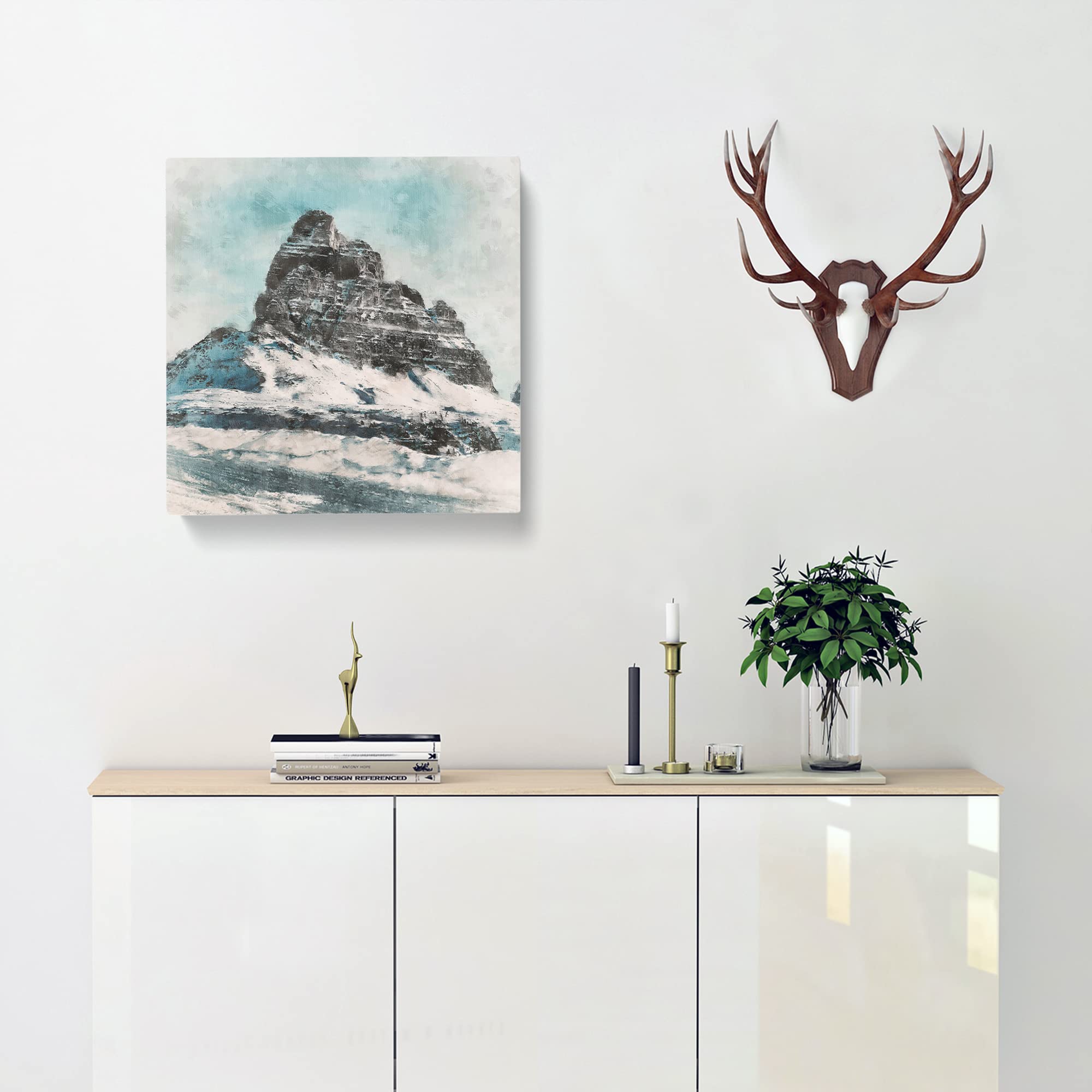 Mountain Summit in Italy Canvas Print, Mixed, 35L x 35W cm - Image 2