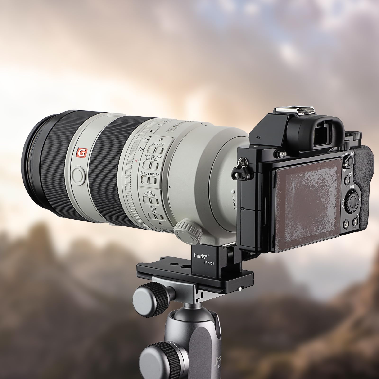Haoge LF-S721 - Pie de repuesto de lente para Sony FE 70-200 mm F2.8 GM OSS SEL-70200GM y Sony FE 100-400 mm F4.5-5.6 FE 300 mm F2.8 GM OSS, soporte de anillo de montaje en trípode con placa suiza