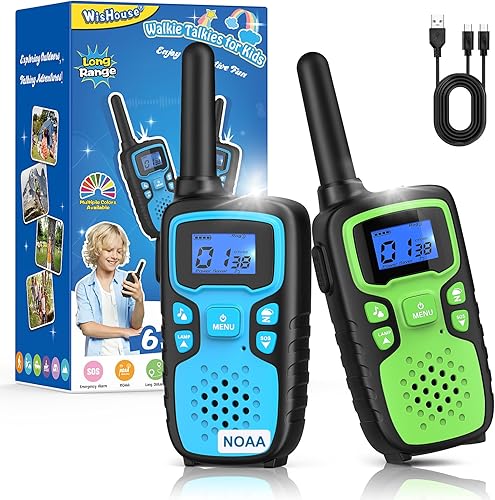 Miniatura 1 de Wishouse Walkie Talkies para niños recargables de largo alcance, regalo de cumpleaños de Navidad para niños de 4, 5, 6, 7, 8, 9 años, equipo de