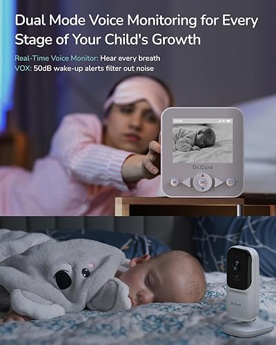 Miniatura 4 de NeoView Monitor de bebé sin WiFi con diseño de clip para cinturón, pantalla de 2.8 pulgadas, audio de 2 vías, grabación de bucle de video, visión