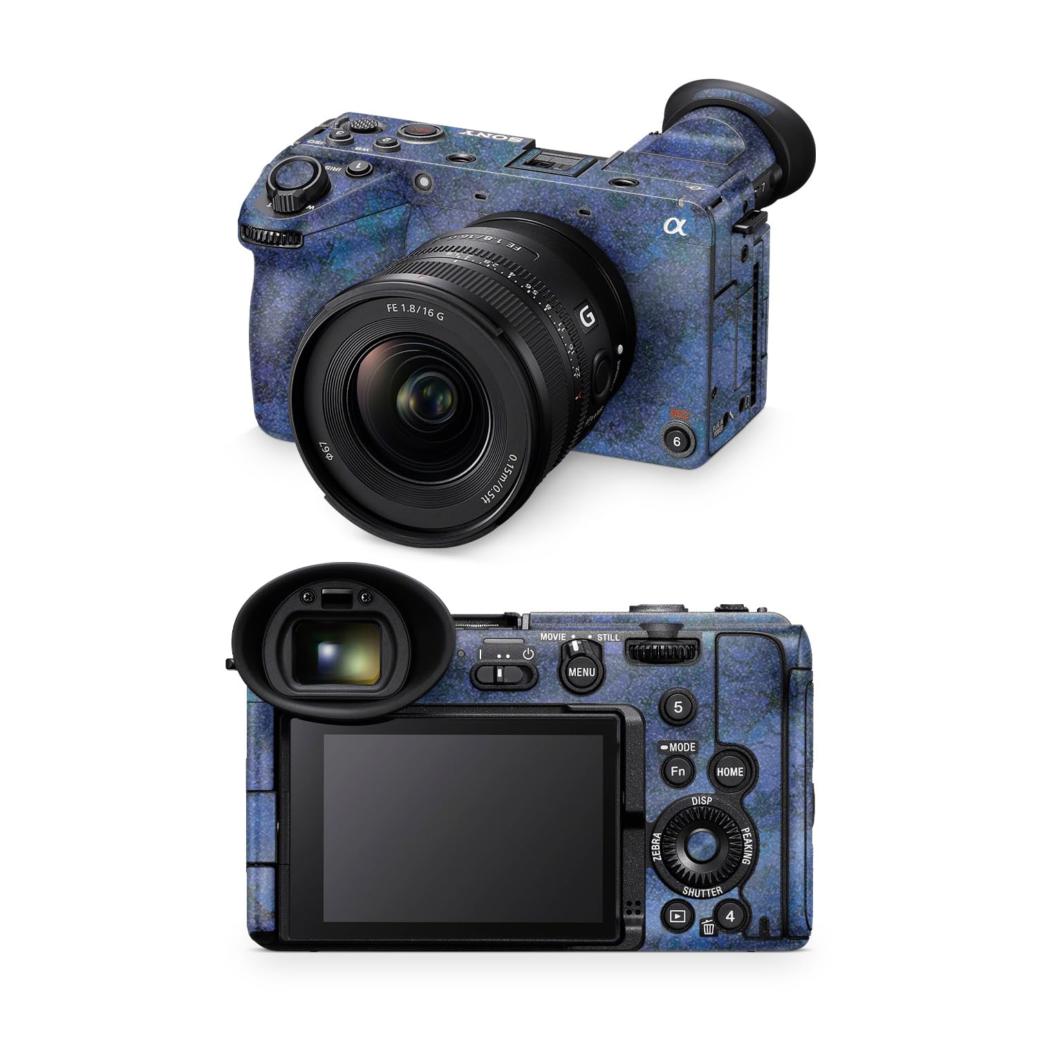 Glossy Glitter Camera Skin Compatible with Sony FX2 Digital Camera (2025) - Blue Ice - Premium 3M Vinyl Protective Wrap Decal Cover - Easy to Apply | Crafted in the USA by MightySkins