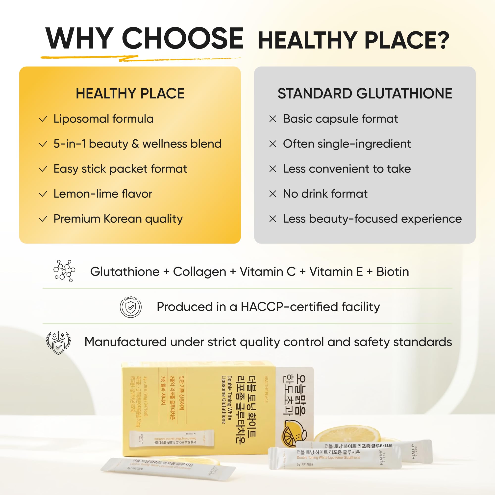 Liposomal Glutathione Supplement, Vitamin C & Collagen, 30 Sticks