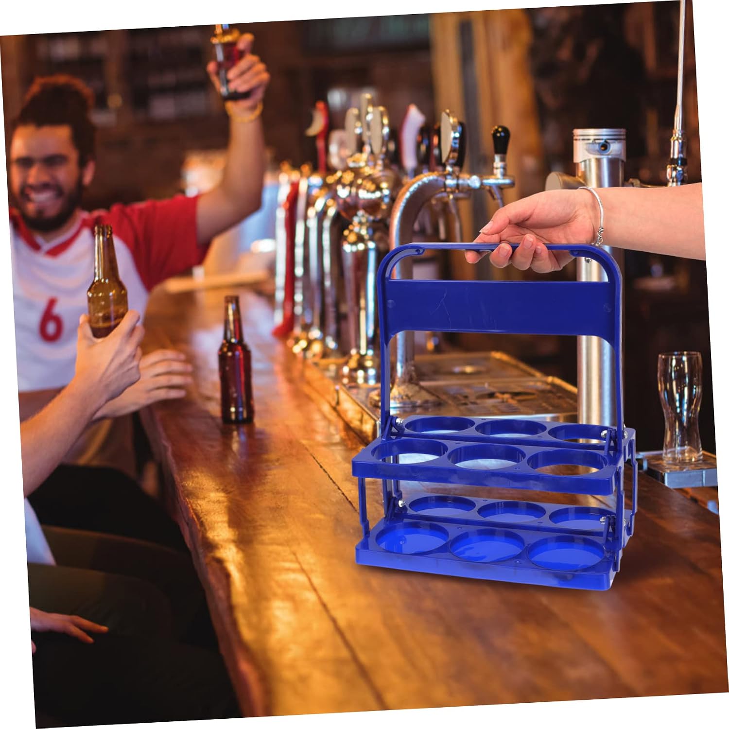 2Pcs Folding Beer Bottle Rack Versatile Wine Holder for Ktv Bars Space Saving Design Smooth Finish for Kitchen Organization and Countertop Storage