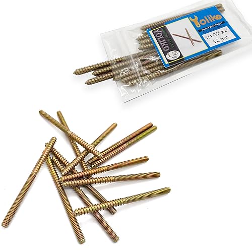 Miniatura 115 de Paquete de 8 pernos de suspensión de 5/16-18 x 4 pulgadas, pernos de doble cabeza de 5/16-18 pulgadas, tornillos de clavija de madera 5/16