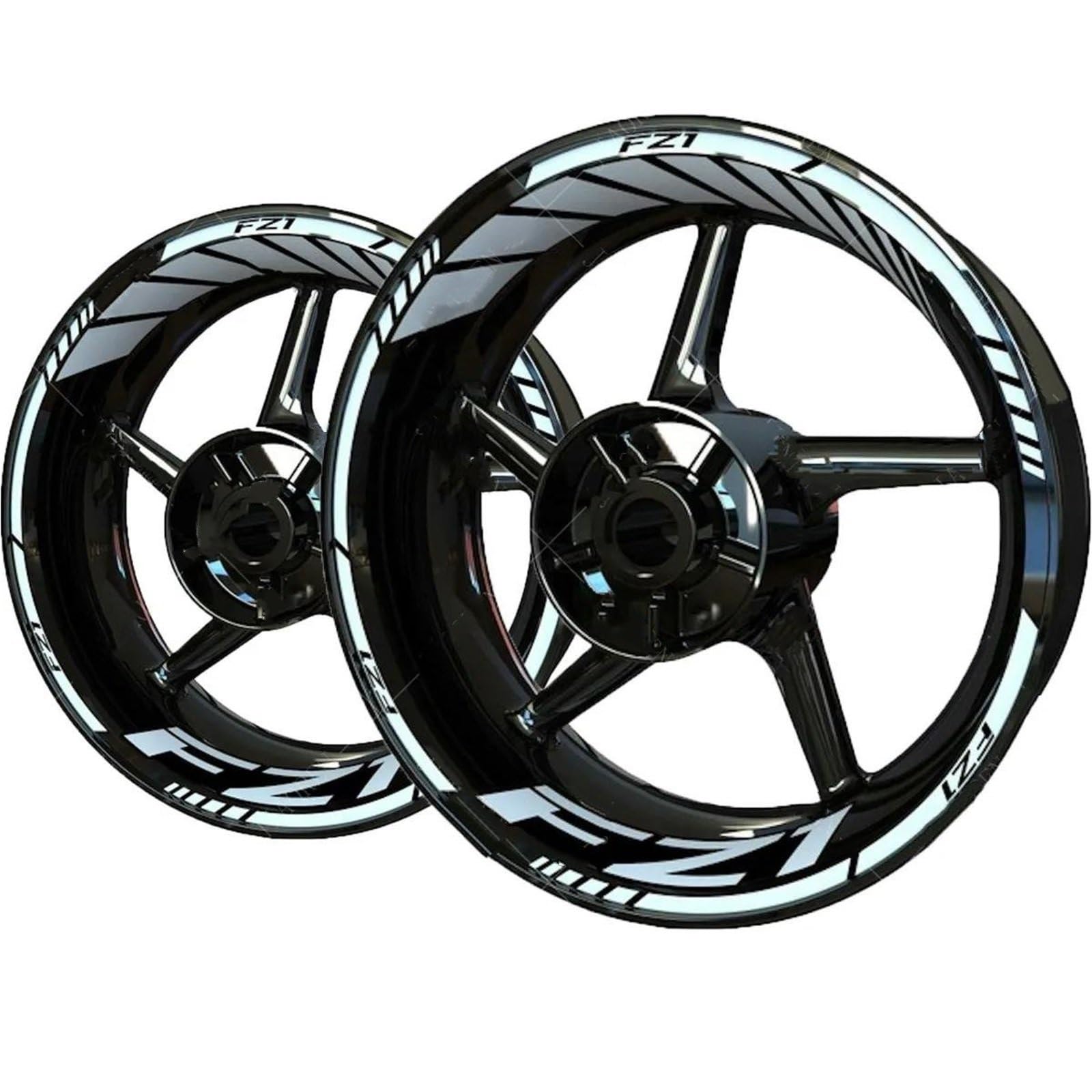 Motorradaufkleber Motorrad-Felgenaufkleber Für Yamaha FZ1 FZ 1, Reflektierendes Nabenstreifenband, Radaufkleber, Komplettes Set Felgenrandaufkleber(Farbe 12)
