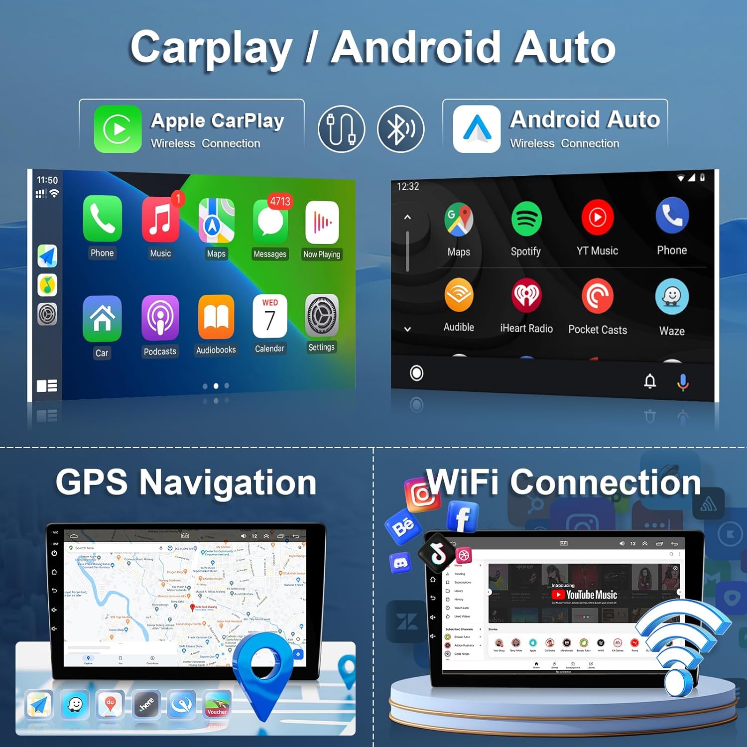 Leadfan Car Stereo for (JBL) Toyota Corolla 2009 2010 2011 2012 2013, 9'' Screen with Carplay Android Auto GPS Backup Camera (Fit for JBL&Big Screen, 2+32G)