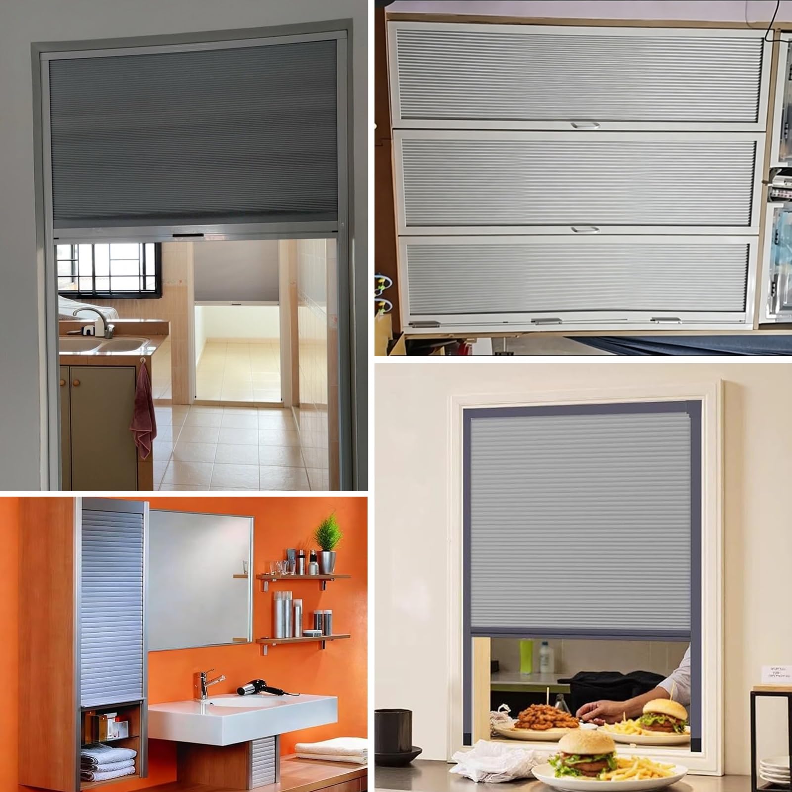 Puerta Enrollable Tope para Puerta Enrollable Sin Rieles en Cualquier Lugar, Puertas Plegables Verticales de Seguridad y Privacidad para Armarios, Panel de Acceso(W24xH24in/60x60cm)