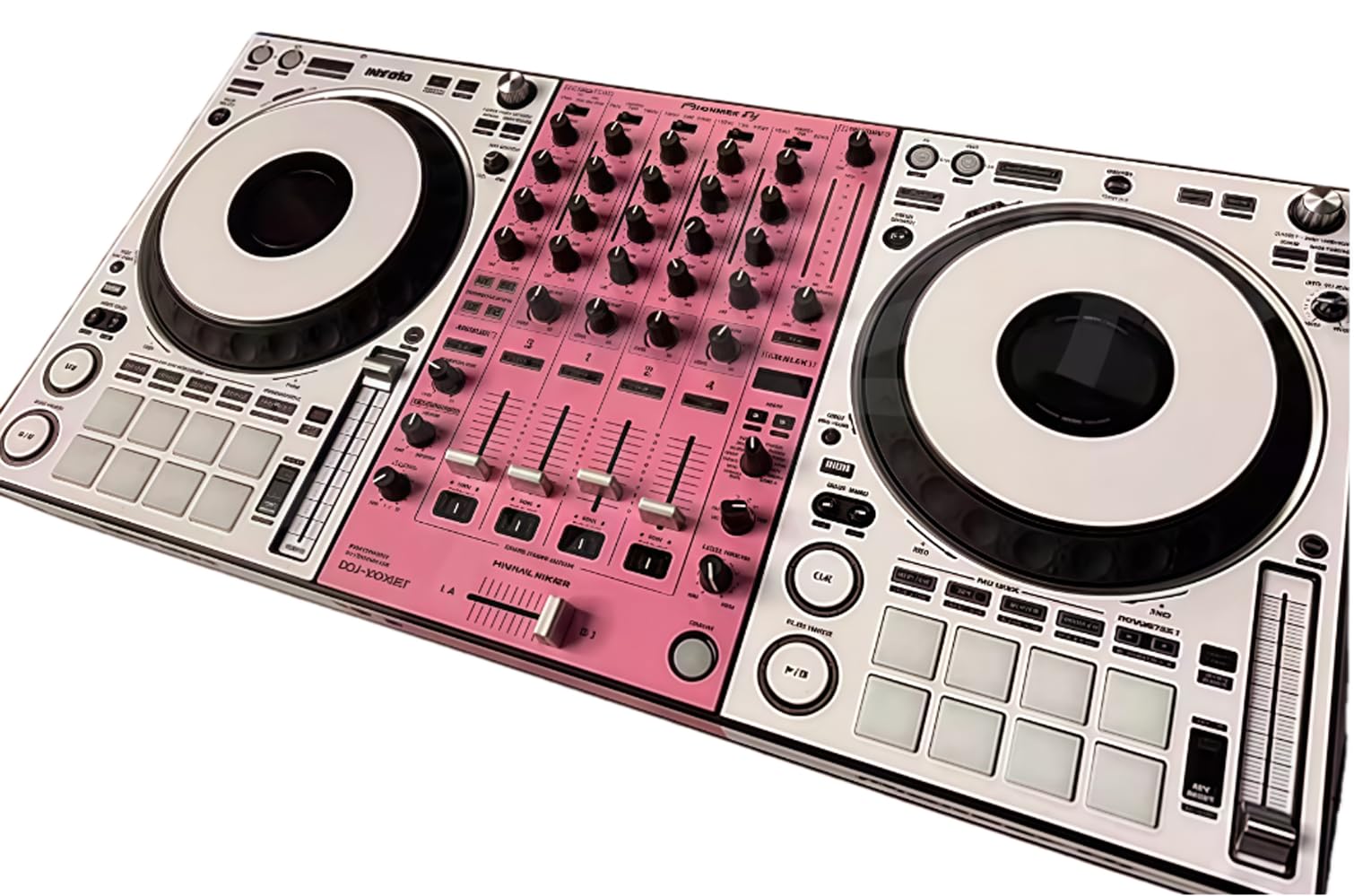 Protective Cover Skin for Pioneer DDJ-1000SRT Film Sticker Colorful Stickers (White and Pink)